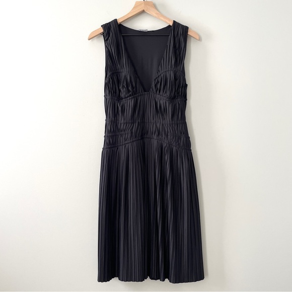 La Perla Pleated Nightdress V-Neck Black Size US 10 - Picture 1 of 9